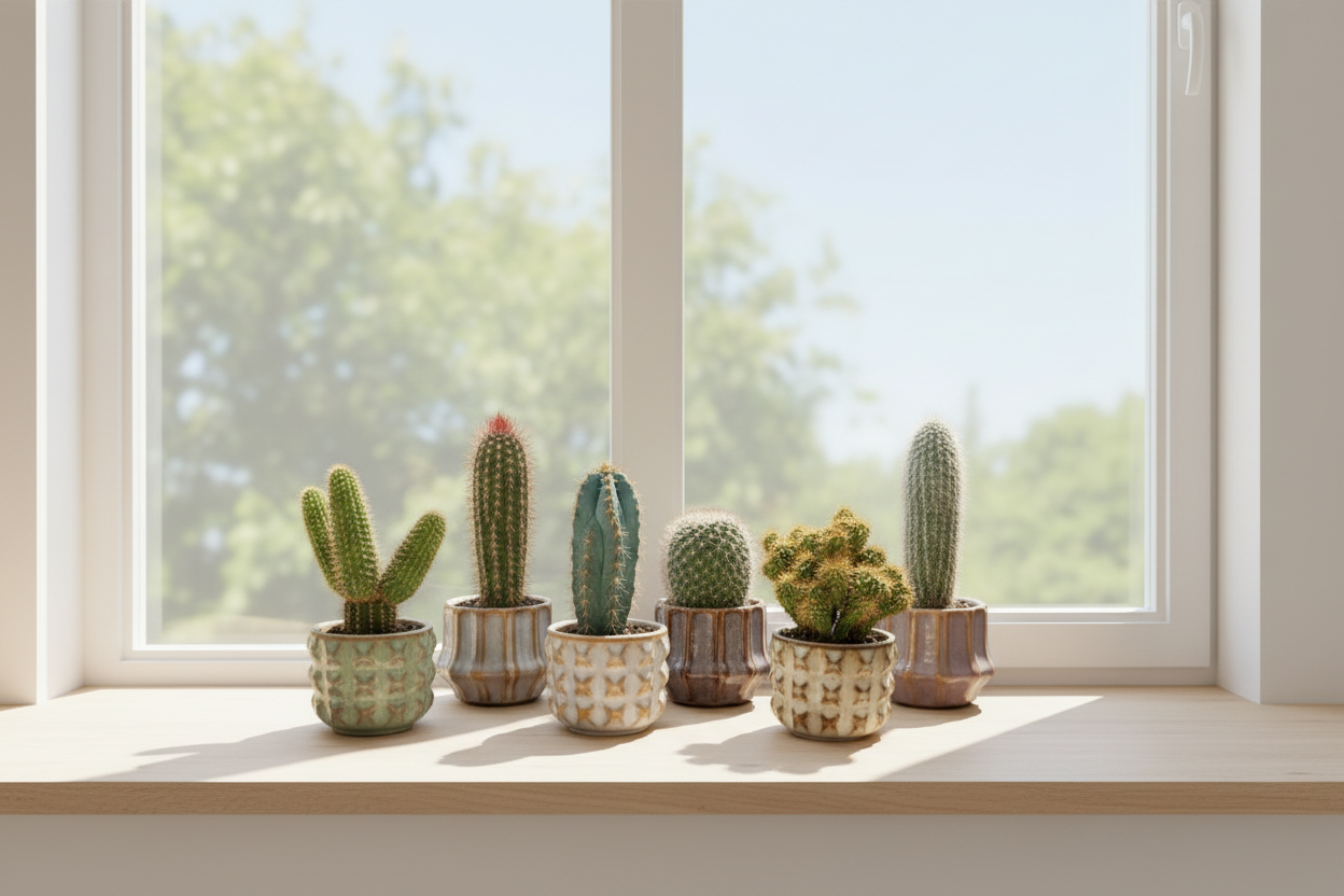 Kaktus-Set 6 Stück mit Mini-Keramiktöpfen San Juan